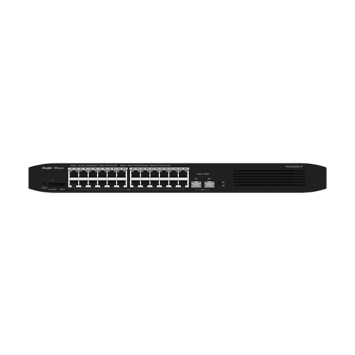 Комутатор 24 PoE+ порта, 2 SFP порта, Gigabit, облачно управление - Ruijie RG-ES226GC-P