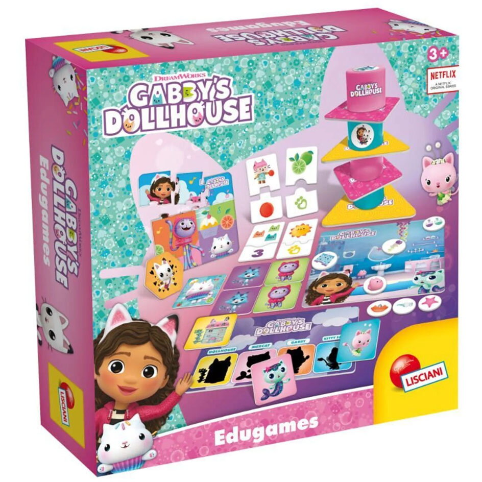Set jocuri educative Lisciani Gabby's Dollhouse - Prima mea colectie de jocuri