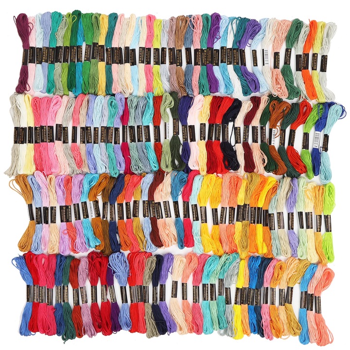 Set 150 fire de cusut din poliester, multicolor, pentru broderie si cusut acasa