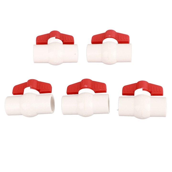 5 db golyóscsap készlet, Enforose, PVC, T-fogantyú, fehér/piros