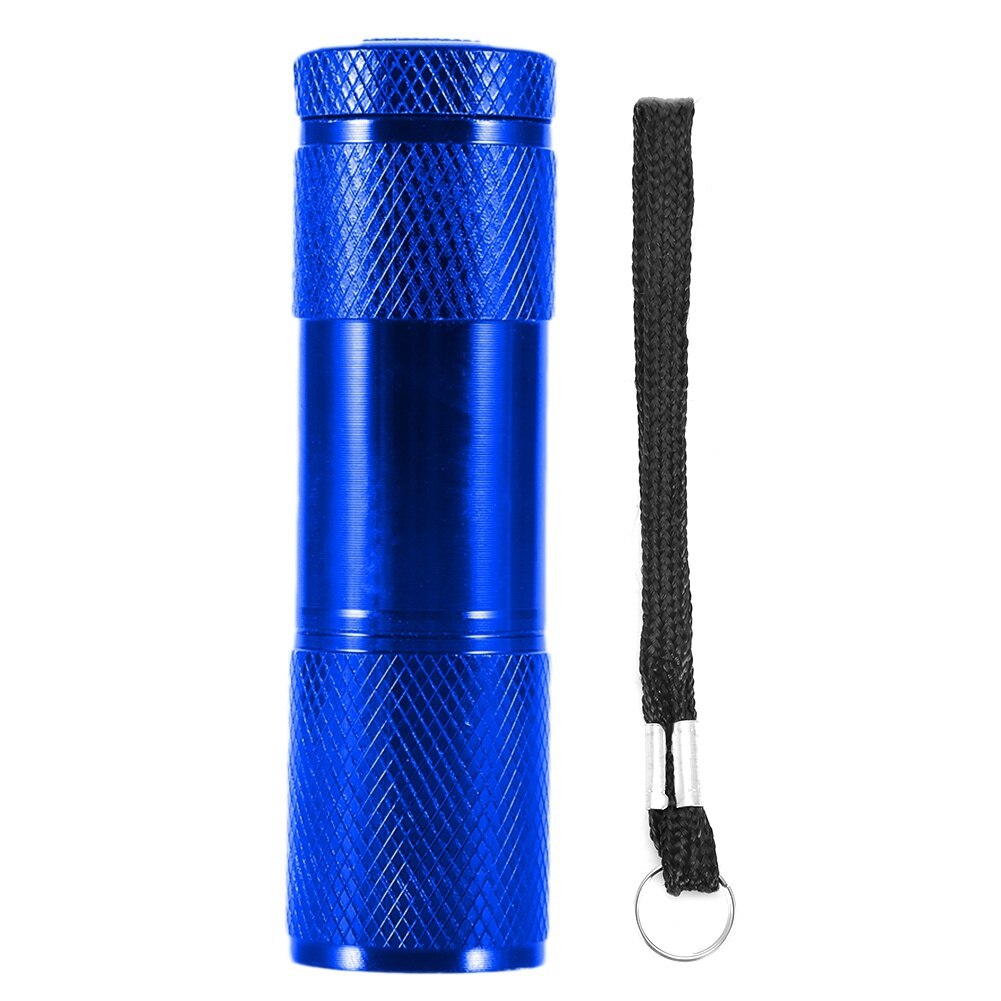 Lanterna UV 4.5V 9LED, longziming, mica, 365-400nm, albastra