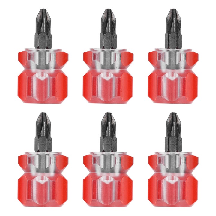 6 db rövid nyelű csavarhúzó készlet, többfunkciós, többszínű, 2x2x1.5cm