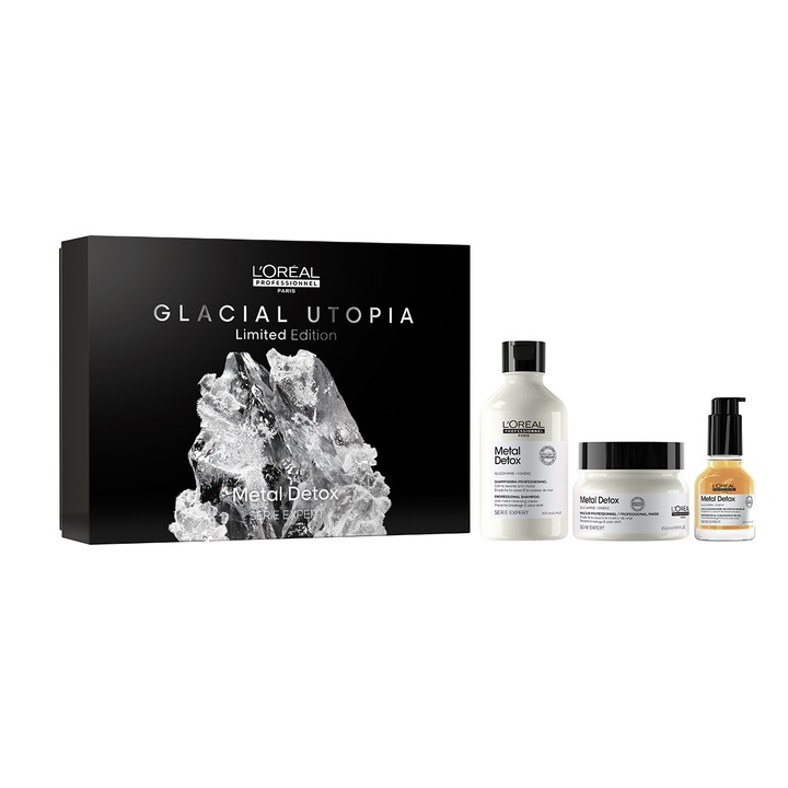 Комплект L'Oreal Professionnel Serie Expert Metal Detox TRIO: Шампоан, 300 мл + Маска, 250 мл + Олио за коса, 50 мл