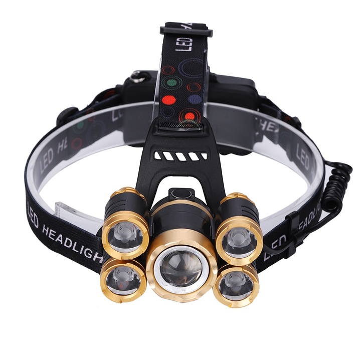 Jormftte T6 LED lámpa 2400LM, állítható, vízálló, 12x11x10cm