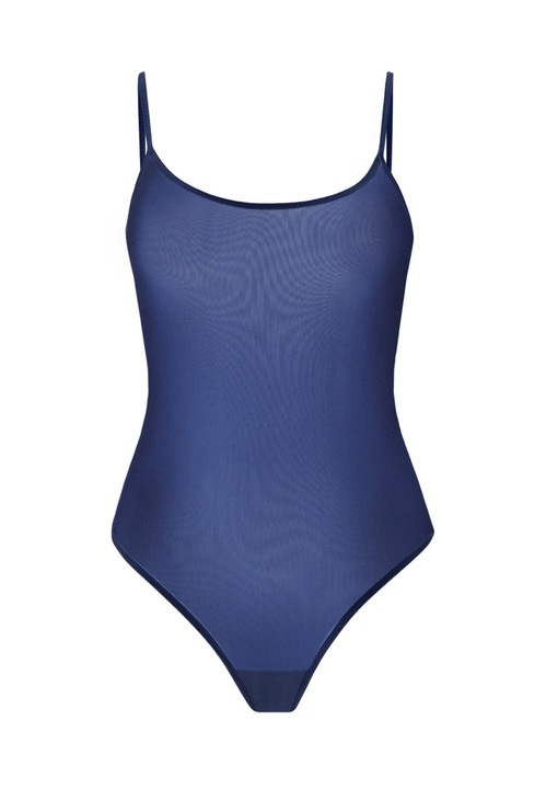 Body de dama fara bretele din plasa Sophi, Teyli, Albastru