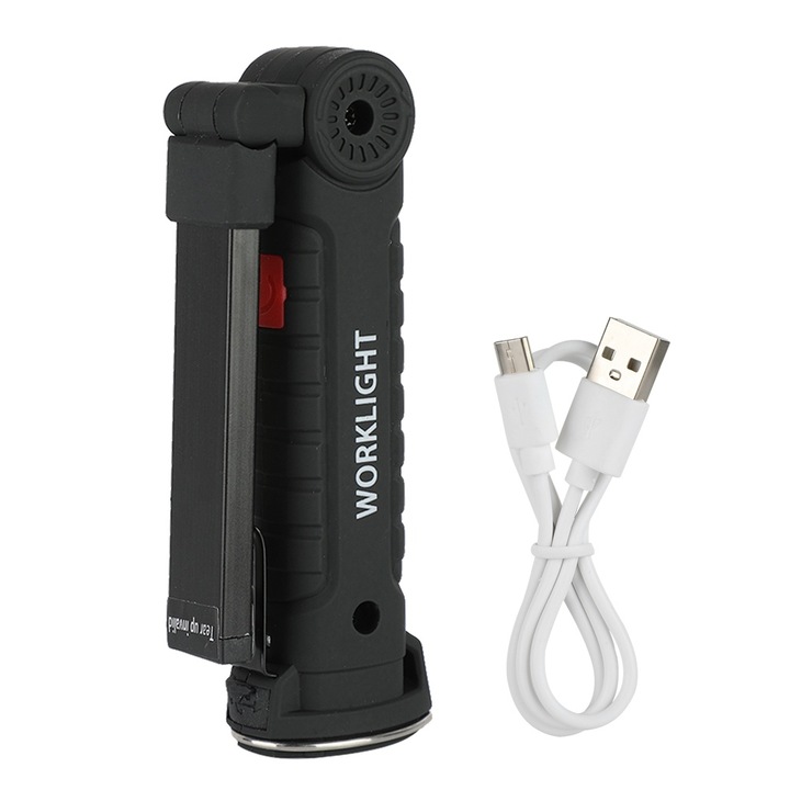 Сгъваема LED работна лампа с магнит, Mmgoqqt, въртяща се на 360°, USB, за къмпинг и спешни случаи