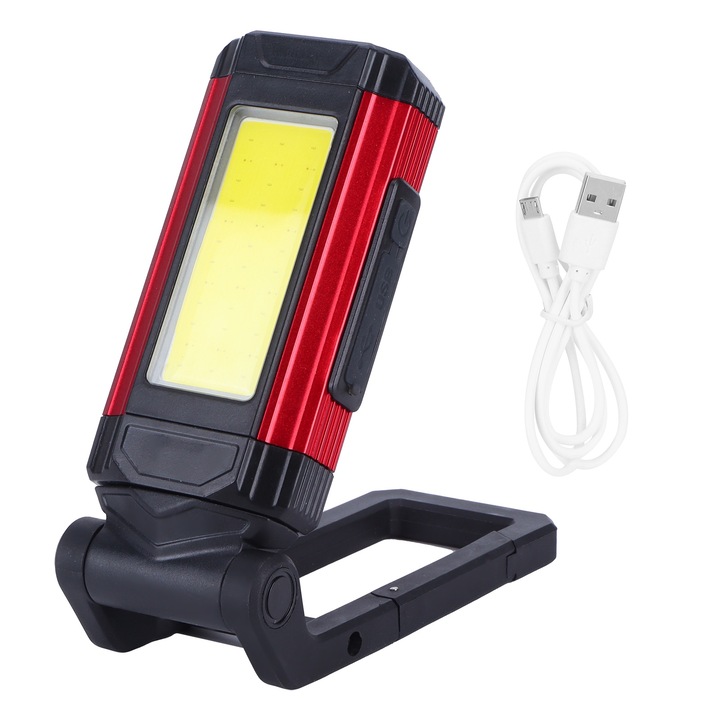 Работен фенер, мултифункционален, LED, USB зареждане, 11x5.5x2.5cm, 2800mAh, магнитен