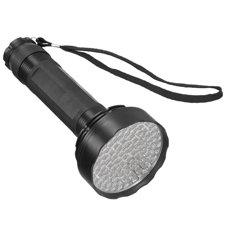 UV фенерче, Mmgoqqt, 100 LED, 395nm, водоустойчиво, 19x7.8x3.5cm