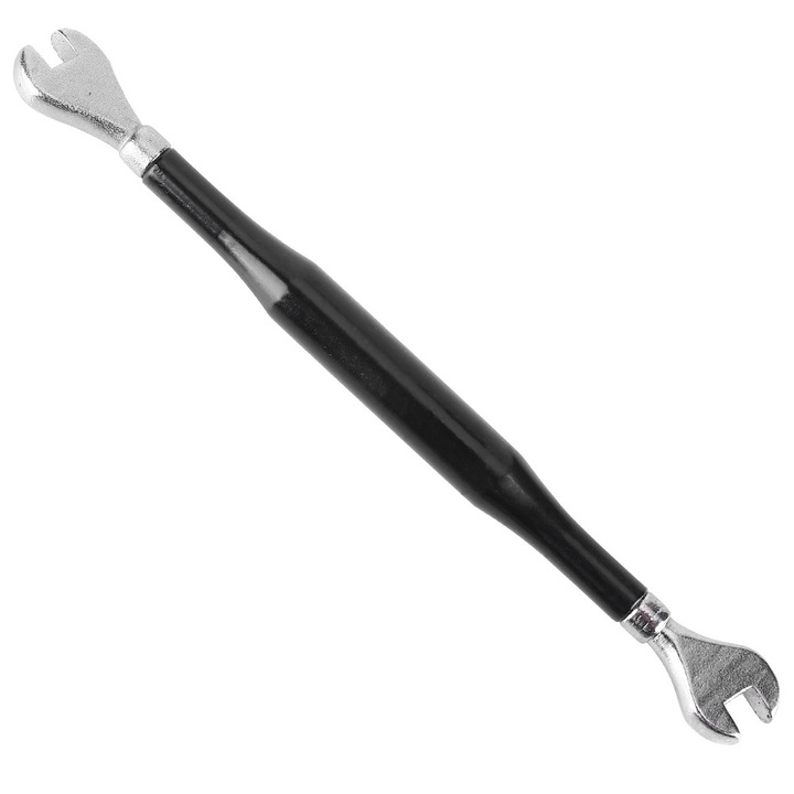 Kerékpárküllős csavarkulcs, Jormftte, szénacél, kétvégű kivitel, fekete/ezüst