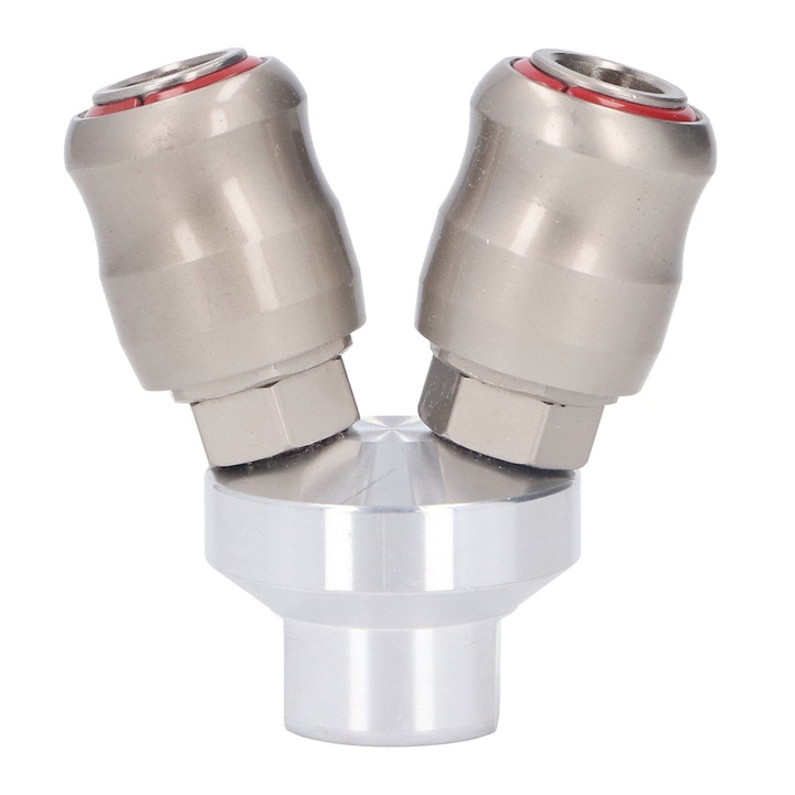 Distribuitor de furtun de aer, Enforose, 2 cai, otel carbon, rotativ 360°, aplicabil industrial si auto