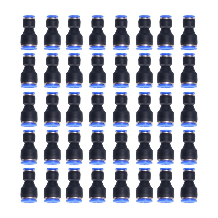 Set 40 buc. Conectori de reducere pneumatici, Enforose, 12x8mm, din otel inoxidabil, rezistenta mare la presiune