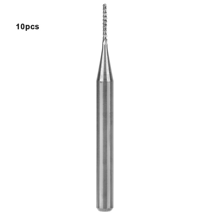 Комплект от 10 фрези от волфрамова стомана за CNC, Enforose, 0.5 мм-0.9 мм, устойчиви на износване