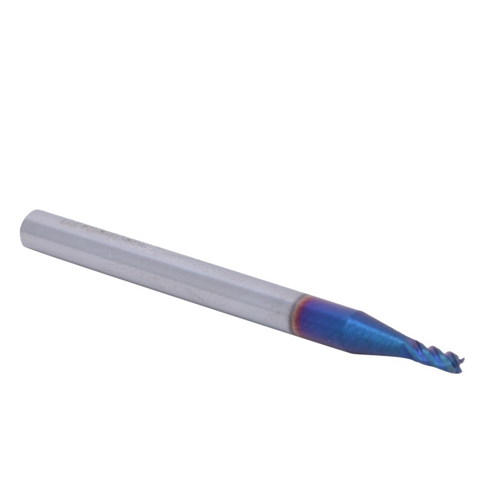 Freza plata din otel tungstenic, 4 caneluri, acoperire nano, 2x5x4Dx50L, pentru prelucrarea otelurilor dure