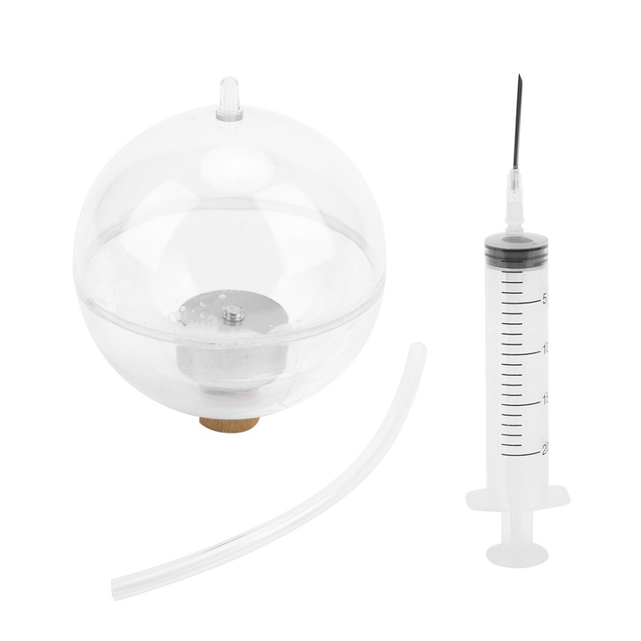 Demonstrator submarin, Enforose, principiu Archimede, set, 1x camera de aer, 1x tub de latex, 1x seringa sterila