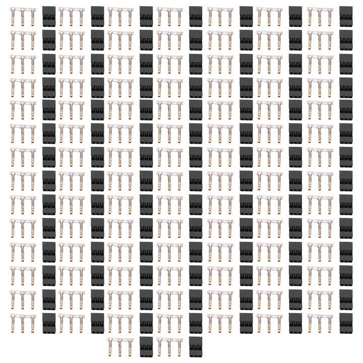 Set 100 buc 11.040 conector 3 pini tata-mama, Enforose, conector terminal placat cu aur pentru receptor model avion inclinat