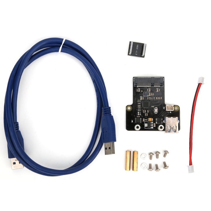 Placa de extensie pentru hard disk X850, suport mSATA SSD 1TB, neagra, compatibila cu Raspberry Pi 3B+/3B