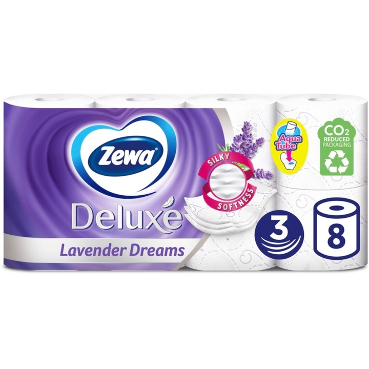 Zewa Deluxe Lavender Dreams WC papír, 3 rétegű, 8 tekercs