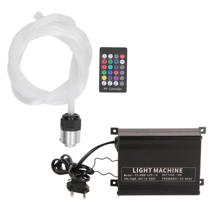 Lumini cu fibra optica AMRINUGL, control prin aplicatie mobila, mod activat de sunet, 150 fibre, 2m