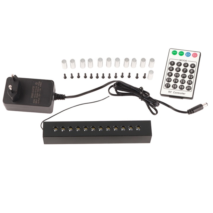 Оптичен комплект светлина, Bizaical, метеорен ефект, 12 дупки, бял, 6W, Bluetooth управление, EU щепсел