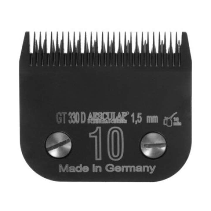 Комплект ножчета за подстригване, Aesculap, DLC 10 1,5 мм, система SnapOn, черен