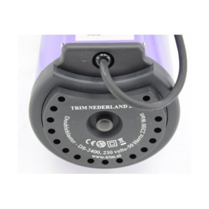Hajszárító kutyáknak és macskáknak, Blower Doubleblaster, 2200 W, 3 pozíció, kihúzható tömlő, átmérő 4 cm, 2 fúvóka, Lila