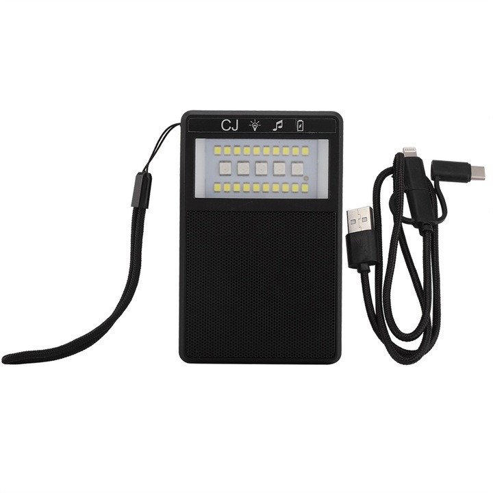 Mmgoqqt Bluetooth високоговорител фенерче, безжично, презареждаемо, черно
