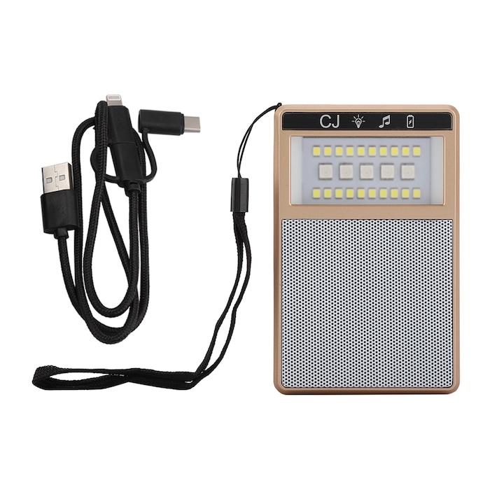Boxa portabila Jormftte, mini, flexibila, cu lampa LED, roz, 39x6x5.5cm