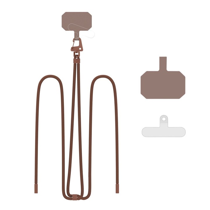 Шнур за калъфи TECH-PROTECT C5S, Въже, През рамо, Регулируем, Кафяв