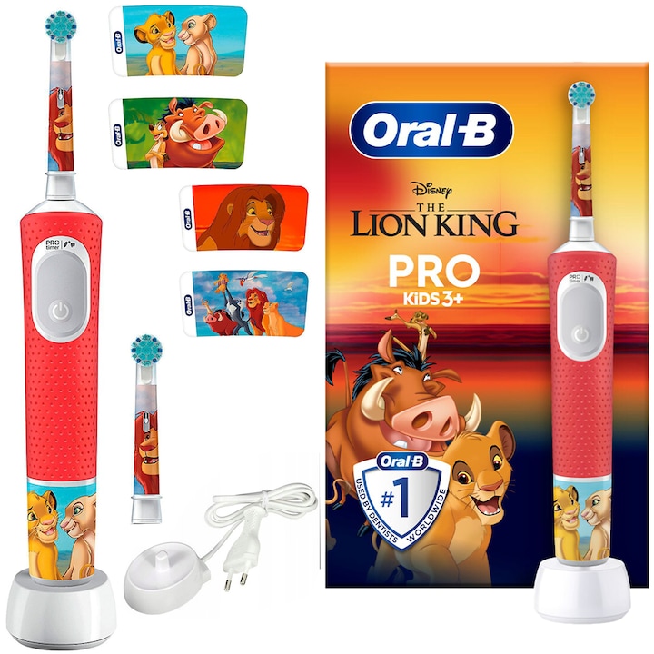 Oral-B Vitality Pro 103 Lion King elektromos fogkefe, Piros