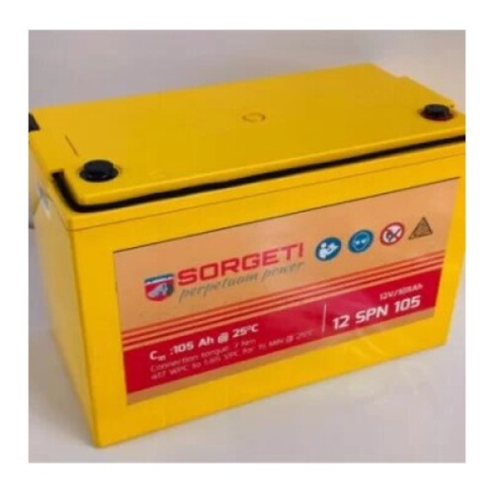 Baterie solara AGM cu gel si placi fibra de sticla 105 Ah, acumulator panouri solare, fotovoltaice, rulote, caravane, camper, sisteme off-grid, container, locatii izolate