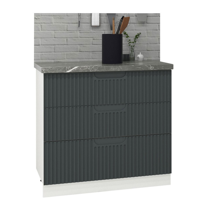 Corp bucatarie inferior MDF, Badenmob, seria Space, 80.01x50x78cm, Antracit