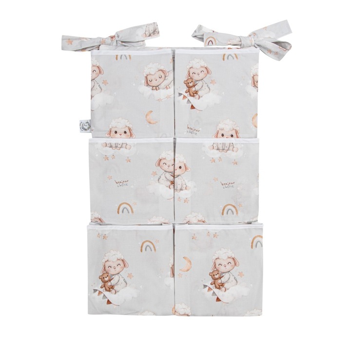 Органайзер за кошара Bonjour Cherie, памук, OEKO-TEX сертифициран, 6 джоба, 65x40см