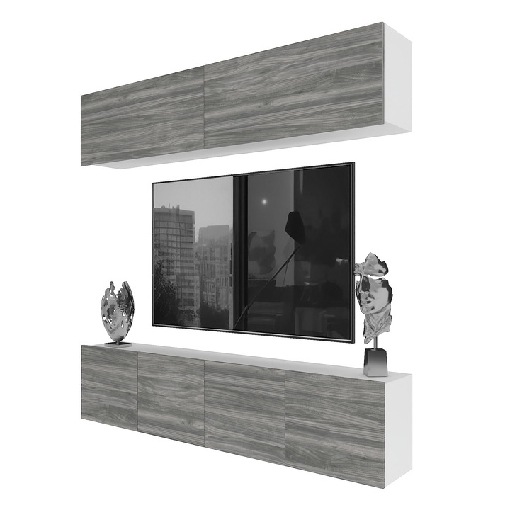 Unitate de perete MIL 6 Mobilier living Glamour Wood Suport TV Belini