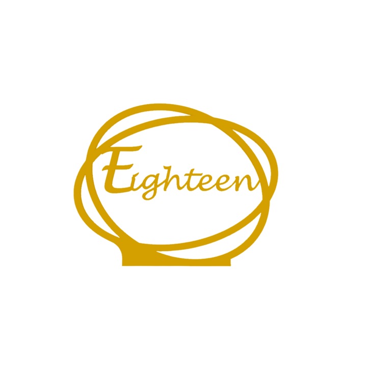 Ornament masa nunta, "EIGHTEEN", sala de evenimente, 163 X 202 mm auriu