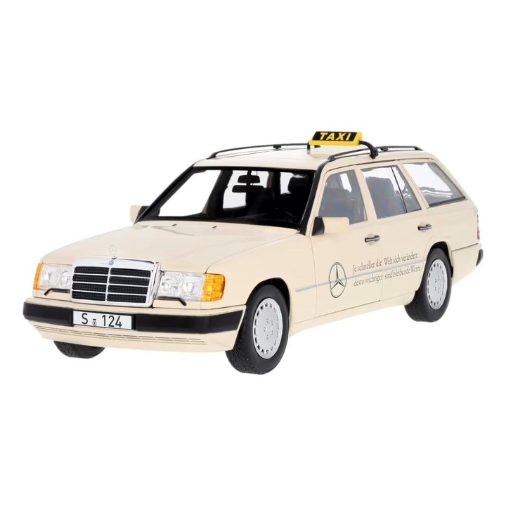 Modell autó Mercedes 300d W124 Estate Taxi, méretarány 1:18, Limited Edition, 26,5 cm