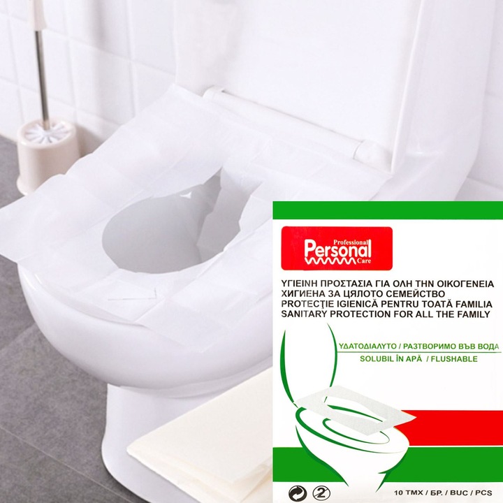 Protectie de hartie pentru capacul wc - 10buc