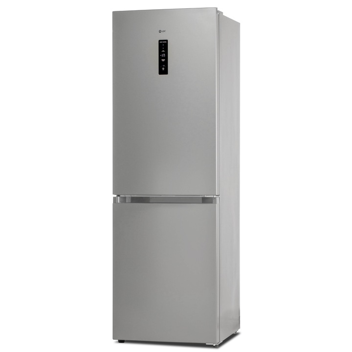 Combina frigorifica LDK CF-290NFDS, 290 l, Clasa E, No Frost, Control Touch, Racire rapida, Congelare rapida, Mod Inteligent, Multi Airflow, H 185 cm, Argintiu