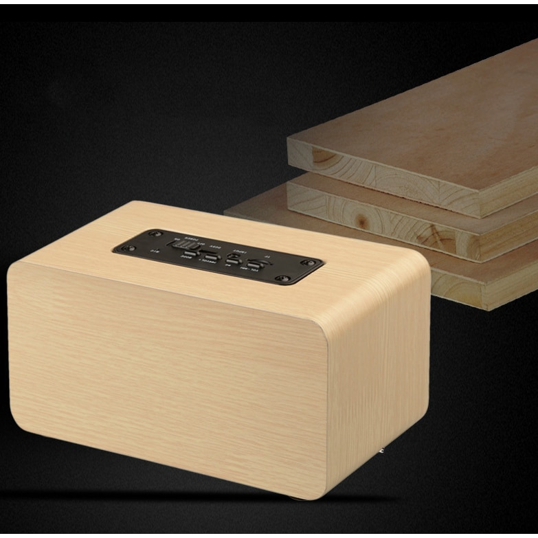 Bar difuzor, lemn, conectivitate Bluetooth, suport pentru card TF, iesire AUX, sunet de inalta fidelitate, incarcare USB, durata lunga de viata a bateriei, galben