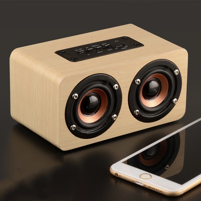 Bar difuzor, lemn, conectivitate Bluetooth, suport pentru card TF, iesire AUX, sunet de inalta fidelitate, incarcare USB, durata lunga de viata a bateriei, galben