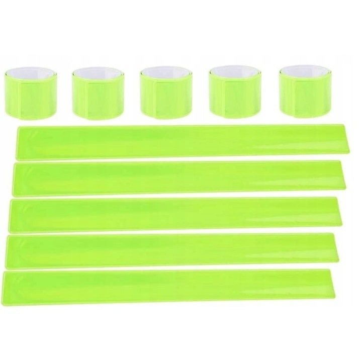 Комплект от 10x светлоотразителна лента, жълта със самозаключваща се система, 40 x 3 cm, Dactylion