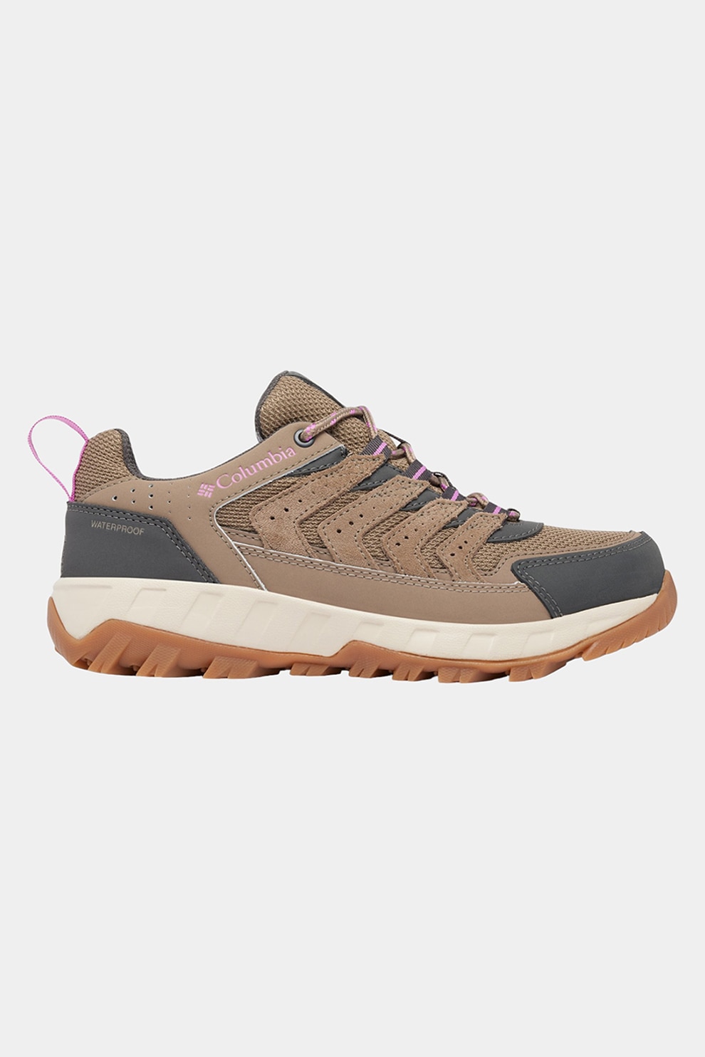 Columbia, Pantofi impermeabili low-cut pentru drumetii Strata Trail, Maro deschis, Gri inchis, 6