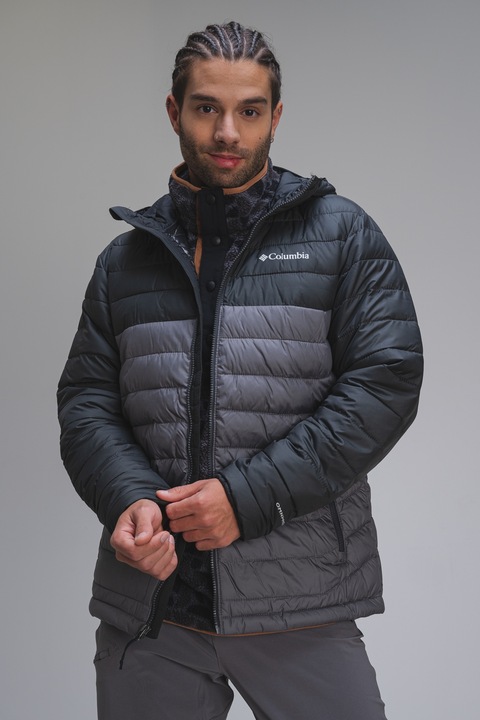 Columbia, Jacheta cu gluga, pentru trekking Powdewr Lite II, Gri deschis/Gri inchis