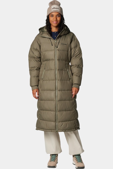 Columbia, Geaca lunga cu gluga si vatelina rezistenta la apa Pike Lake II, Verde