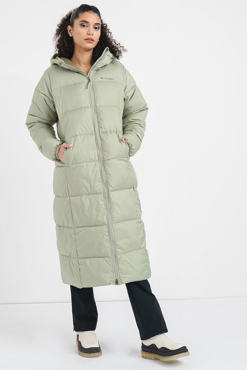 Columbia, Geaca lunga cu vatelina Puffect, Verde pal