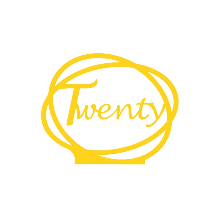 Ornament masa nunta, "TWENTY", sala de evenimente, 163 X 202 mm galben