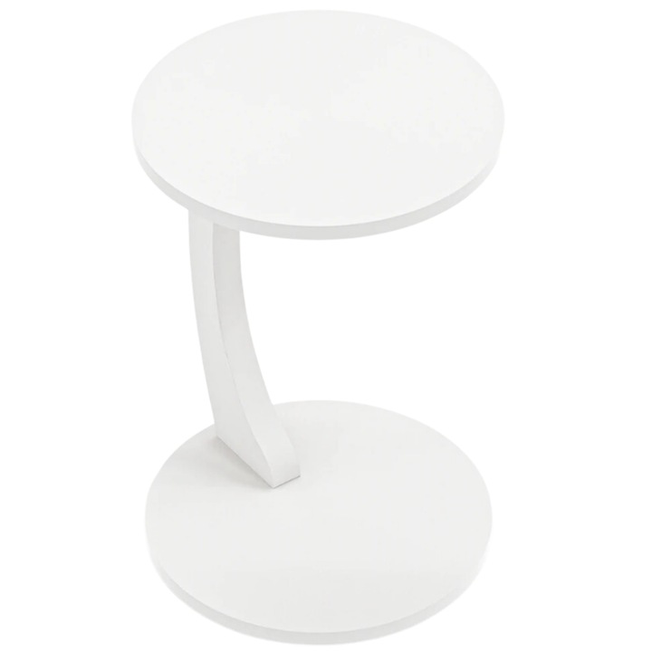 Masa laterala tip C, InterGo, PAL, 38x38 cm, Alb