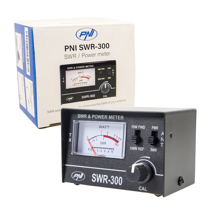 Рефлектометър PNI SWR-300 PWR-SWR Meter, за измерване на КСВ на радио антени в честота 26-30Mhz и мощност на CB радиостанция