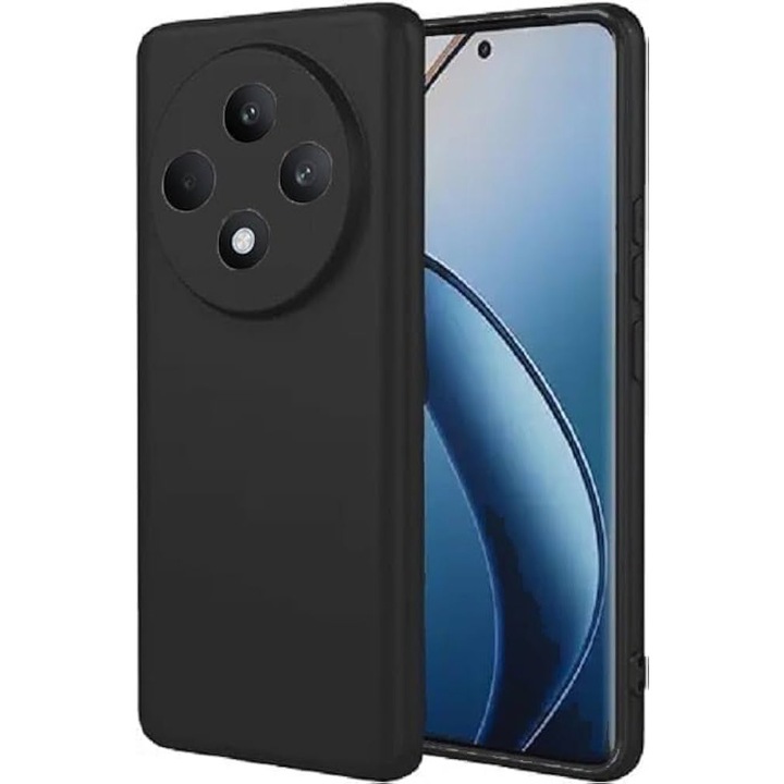 BestCase 0.8mm Slim Szilikon telefontok, kompatibilis modell OPPO Reno12 FS / Reno12 5G, Kamera védő, Fekete
