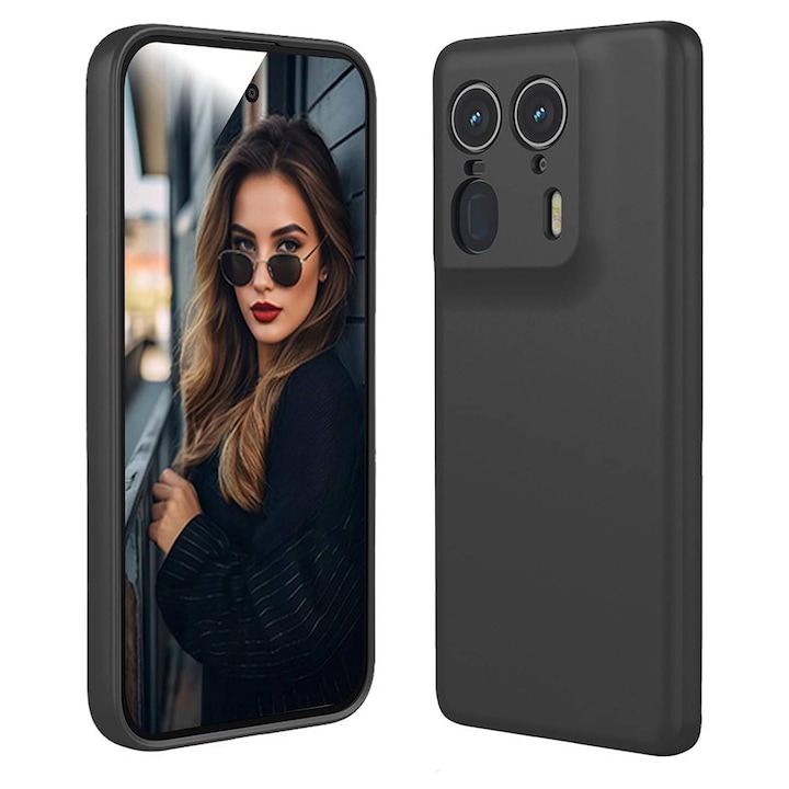 BestCase® Husa 0.8MM Slim Silicon, Compatibila Cu Motorola Edge 50 Ultra, Rezistenta la uzura, Protectie Camera, Negru mat