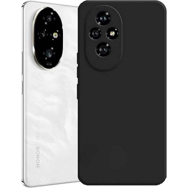 BestCase® Husa 0.8MM Slim Silicon, Compatibila Cu Honor 200 Pro, Rezistenta la uzura, Protectie Camera, Negru mat